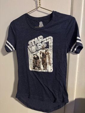 Star Wars R2-D2 C-3PO Graphic Tee Navy Blue Women’s XS (929)